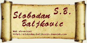 Slobodan Baljković vizit kartica
